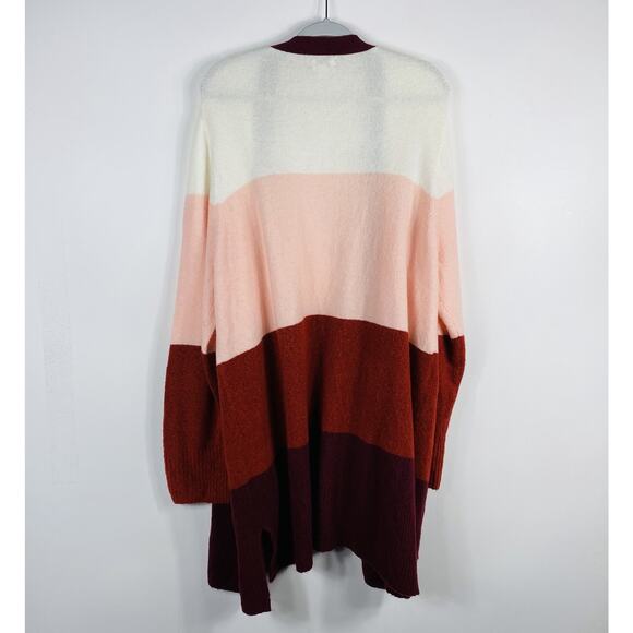 J. Crew Plus Size 2X Colorblock Open Front Cardigan Sweater In Extra-Soft Yarn - Picture 2 of 3